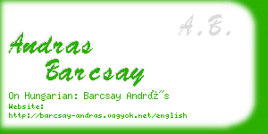 andras barcsay business card